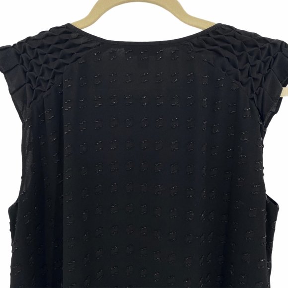 J. Crew Black Sleeveless Ruffle Cap Sleeve Top - Picture 7 of 11
